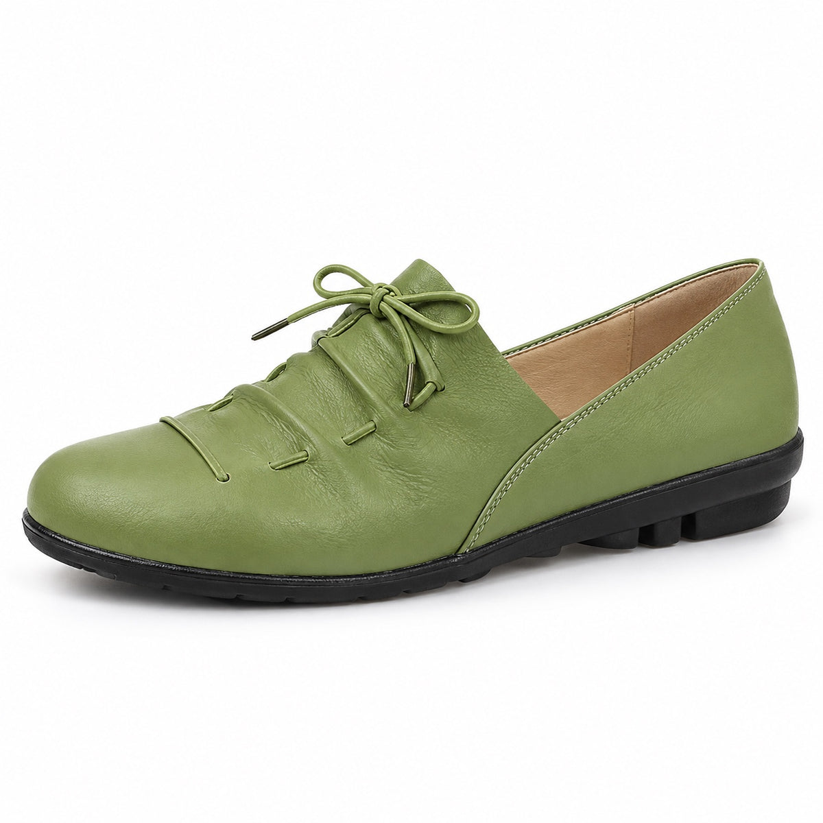 Lucille – Women's Wide Toe Box Loafers in Green