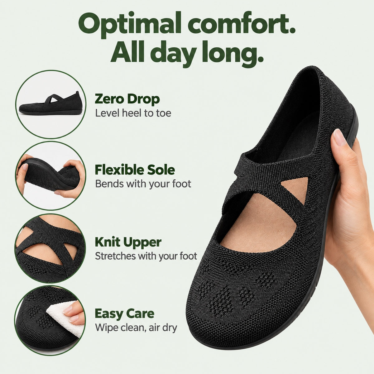 Lydia – Women's Barefoot Flats, features