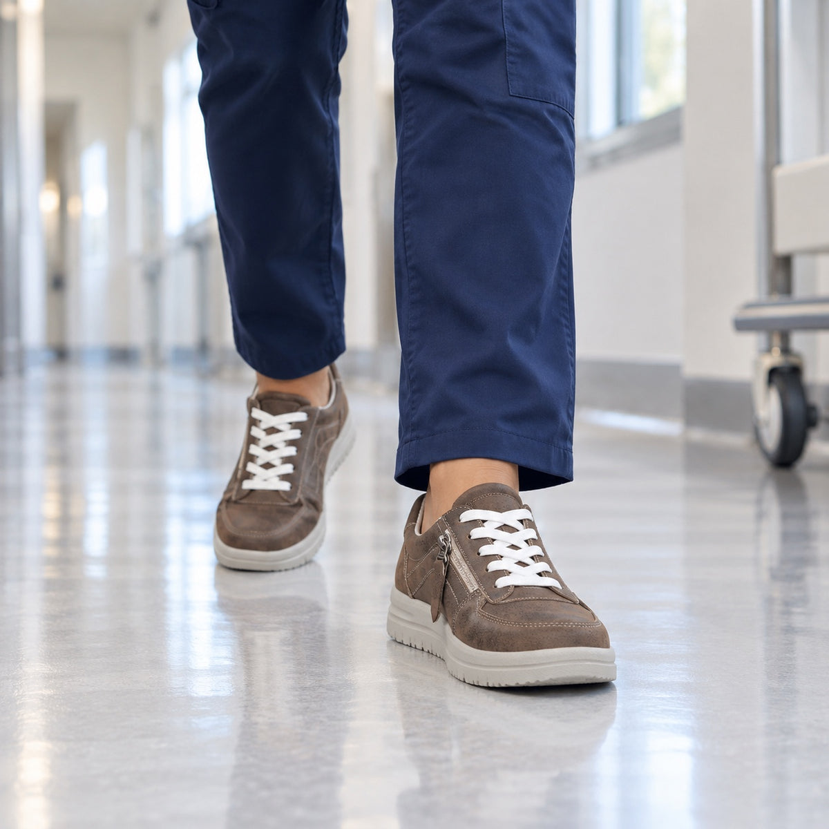 Mabel – Women's Nursing Sneakers, worn on a walk