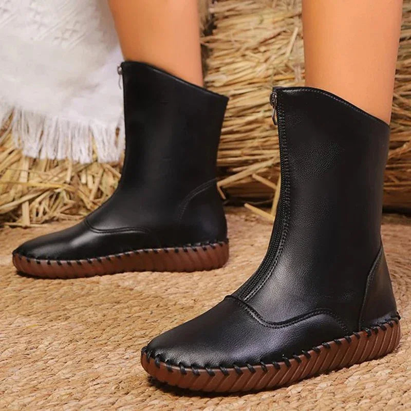 Jesse – Unisex Wide Calf Boots with a Stretch Shaft