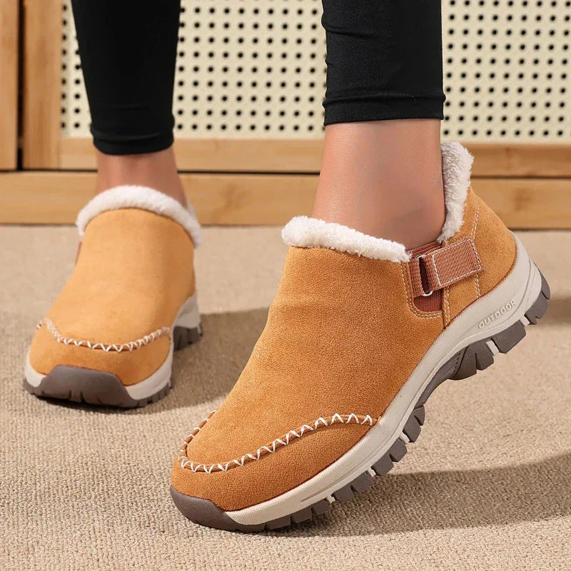 Unisex Plush Lined Slip-On Sneakers Winter