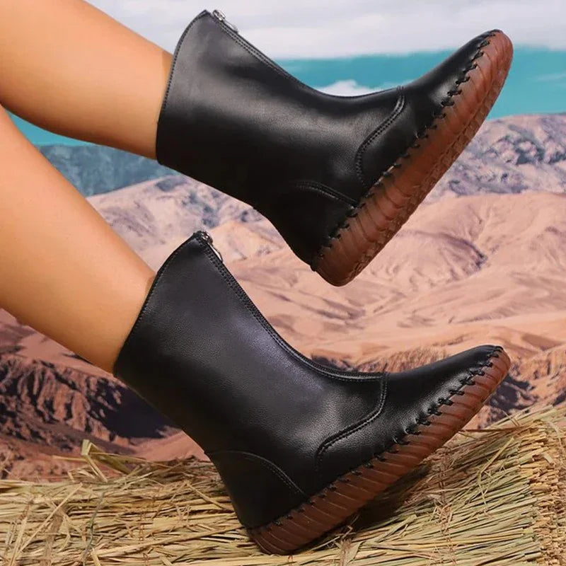 Jesse – Unisex Wide Calf Boots with a Stretch Shaft