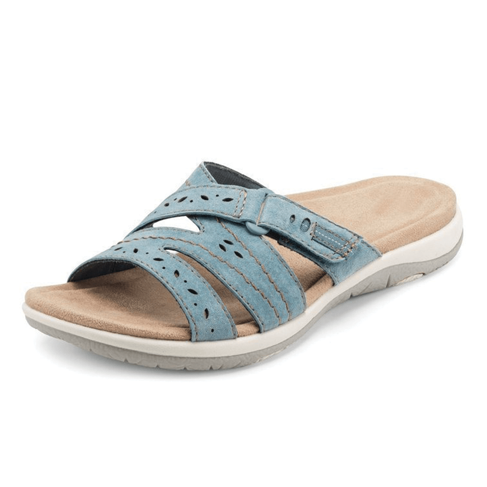 Women's Orthopedic Walking Sandals Hook and Loop Breathable Cotton Summer Shoes