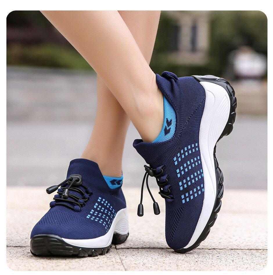 Women's Wide Fit Breathable Mesh Athletic Sneakers