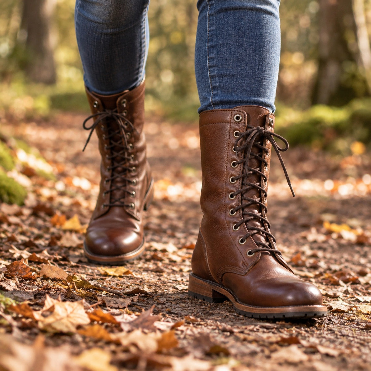 Michelle – Women's Wide Calf Boots, worn on a walk