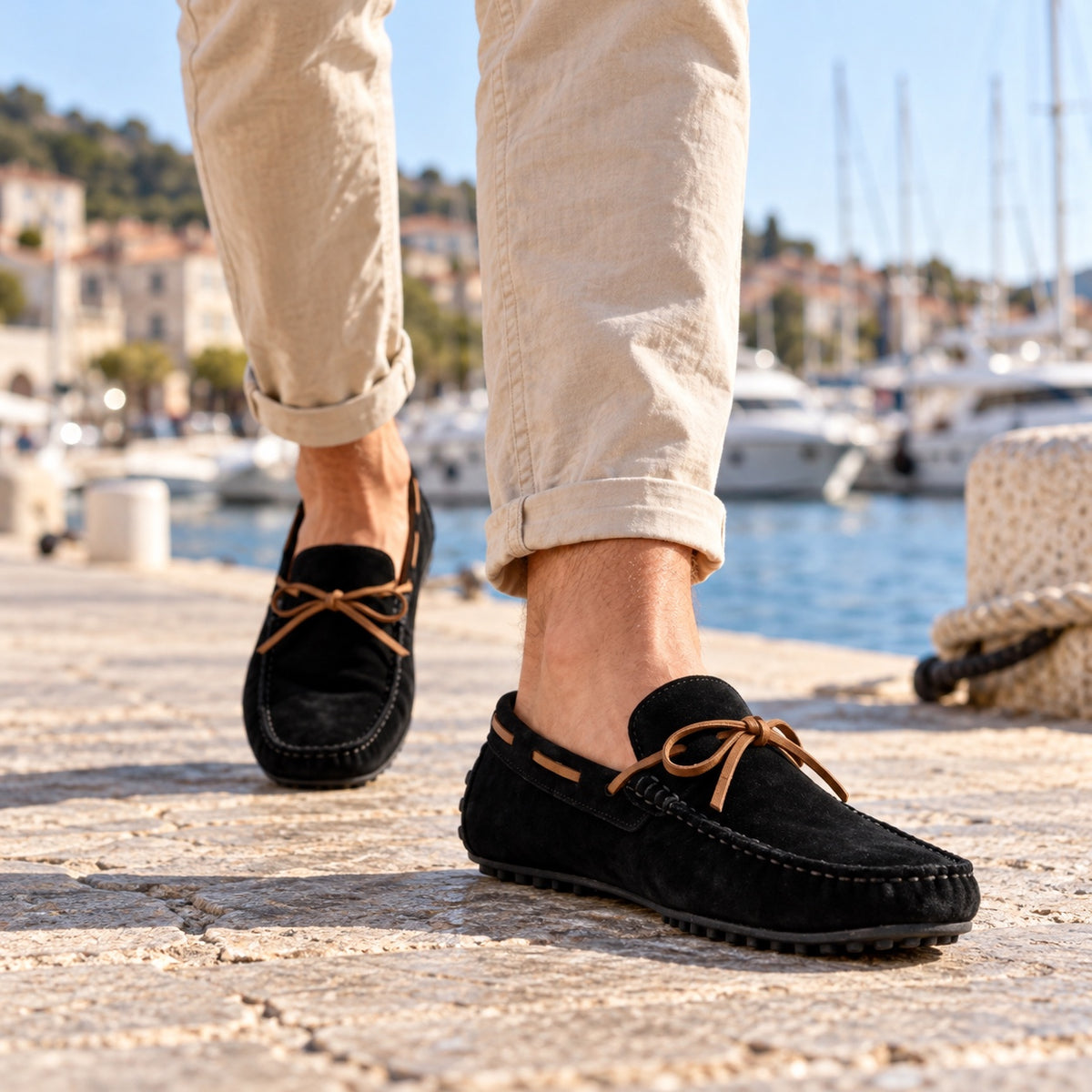 Milton – Men's Slip-On Loafers, worn on a walk
