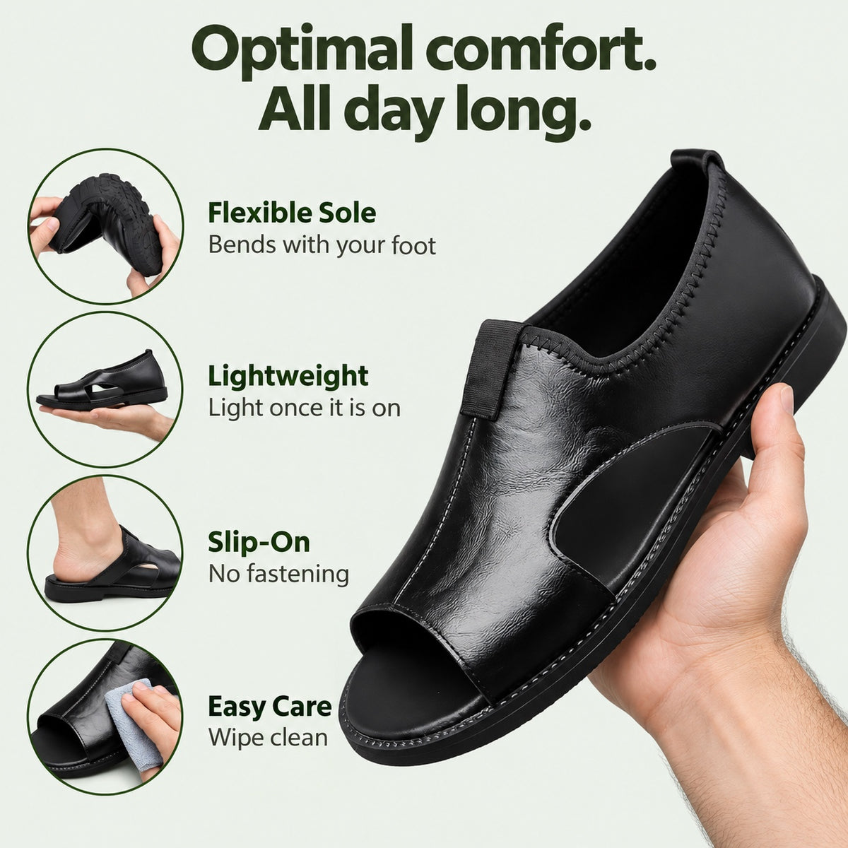 Nicholas – Men's Comfortable Sandals, features