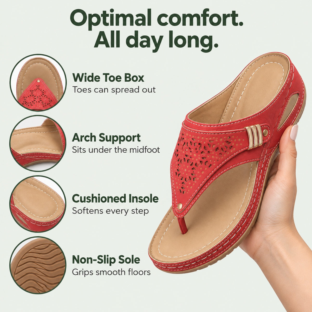 Nicole – Women's Wide Toe Box Sandals, features