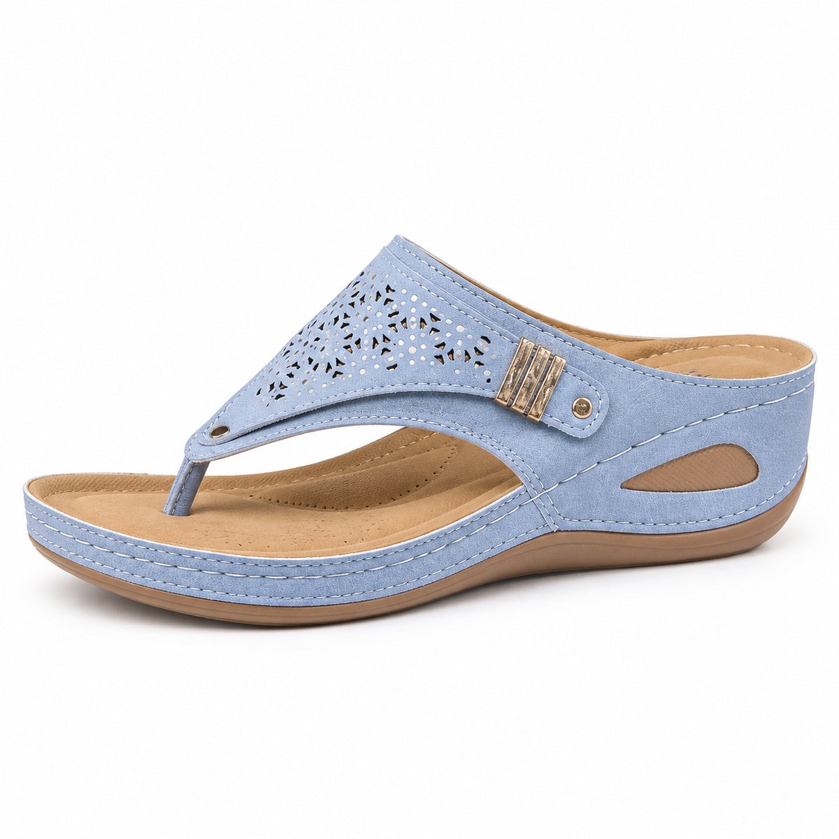 Nolan – Unisex Wide Toe Box Sandals in Sky Blue