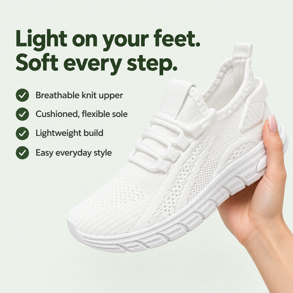 Odette – Women's Knit Walking Sneakers, key benefits