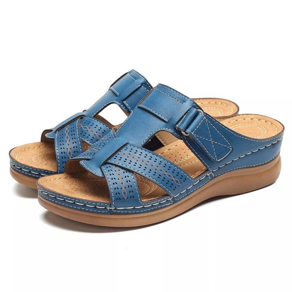 Cushioned Wedge Sandals for Bunions - Wide Fit, Adjustable Strap