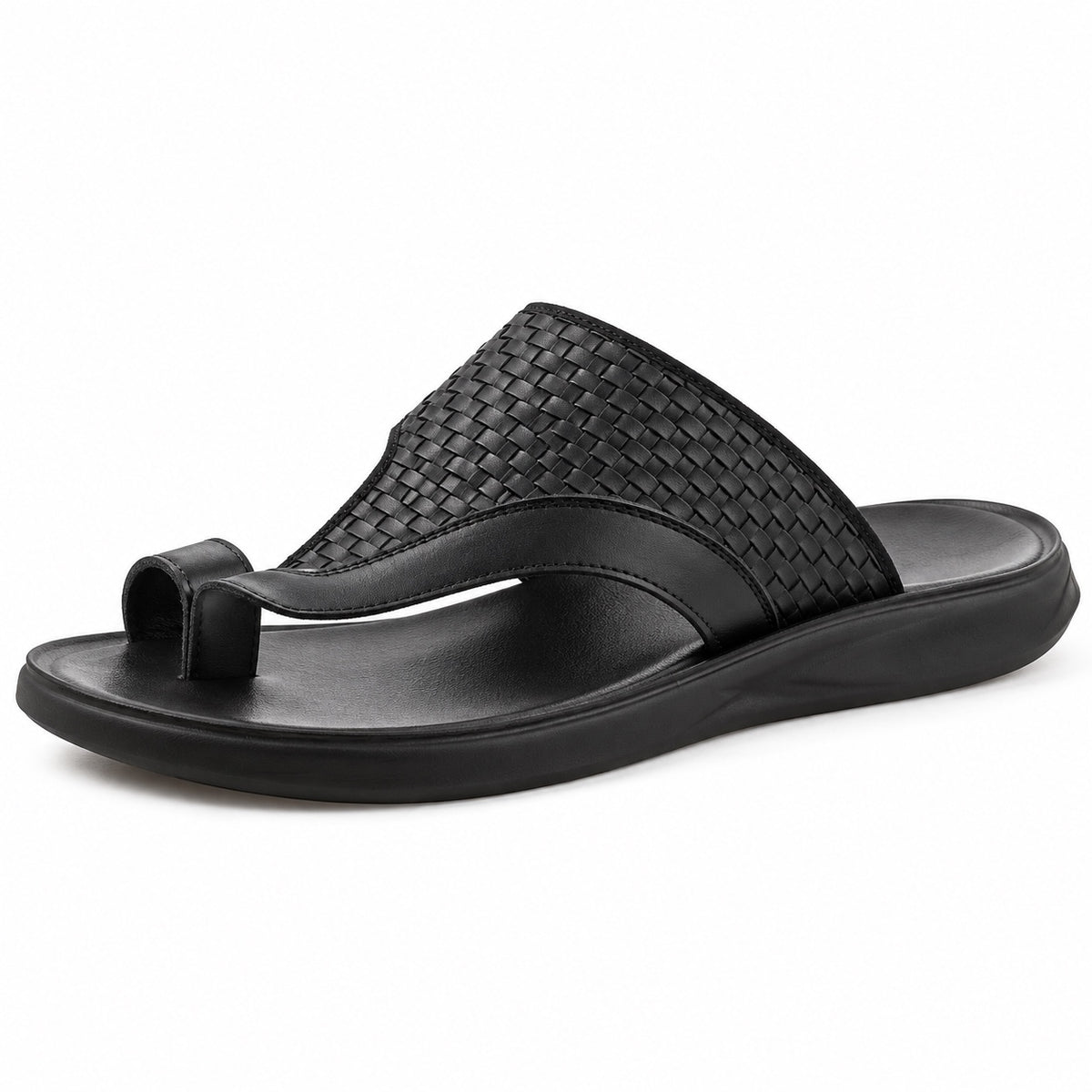 Otis – Men's Wide Toe Box Sandals in Black -textured style
