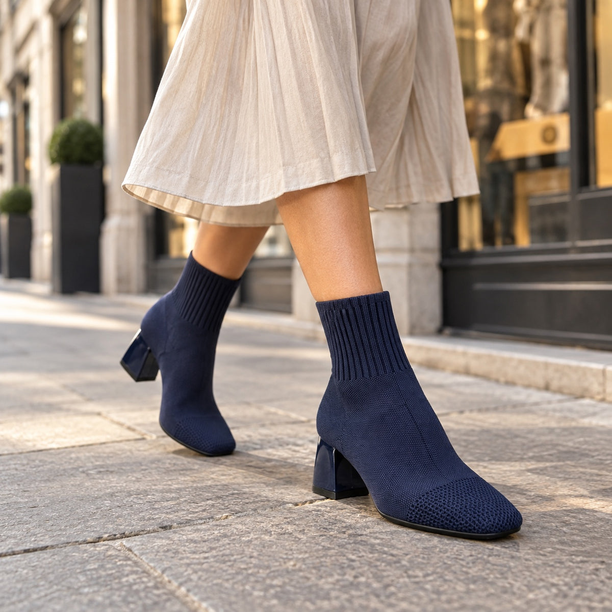 Padilla – Unisex Wide Calf Boots, worn on a walk