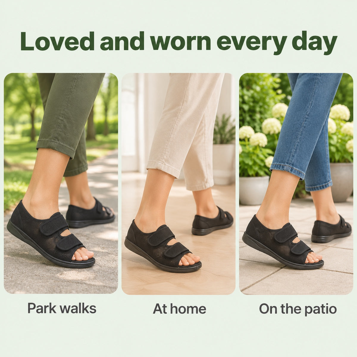 Peterson – Unisex Wide Toe Box Sandals, worn every day