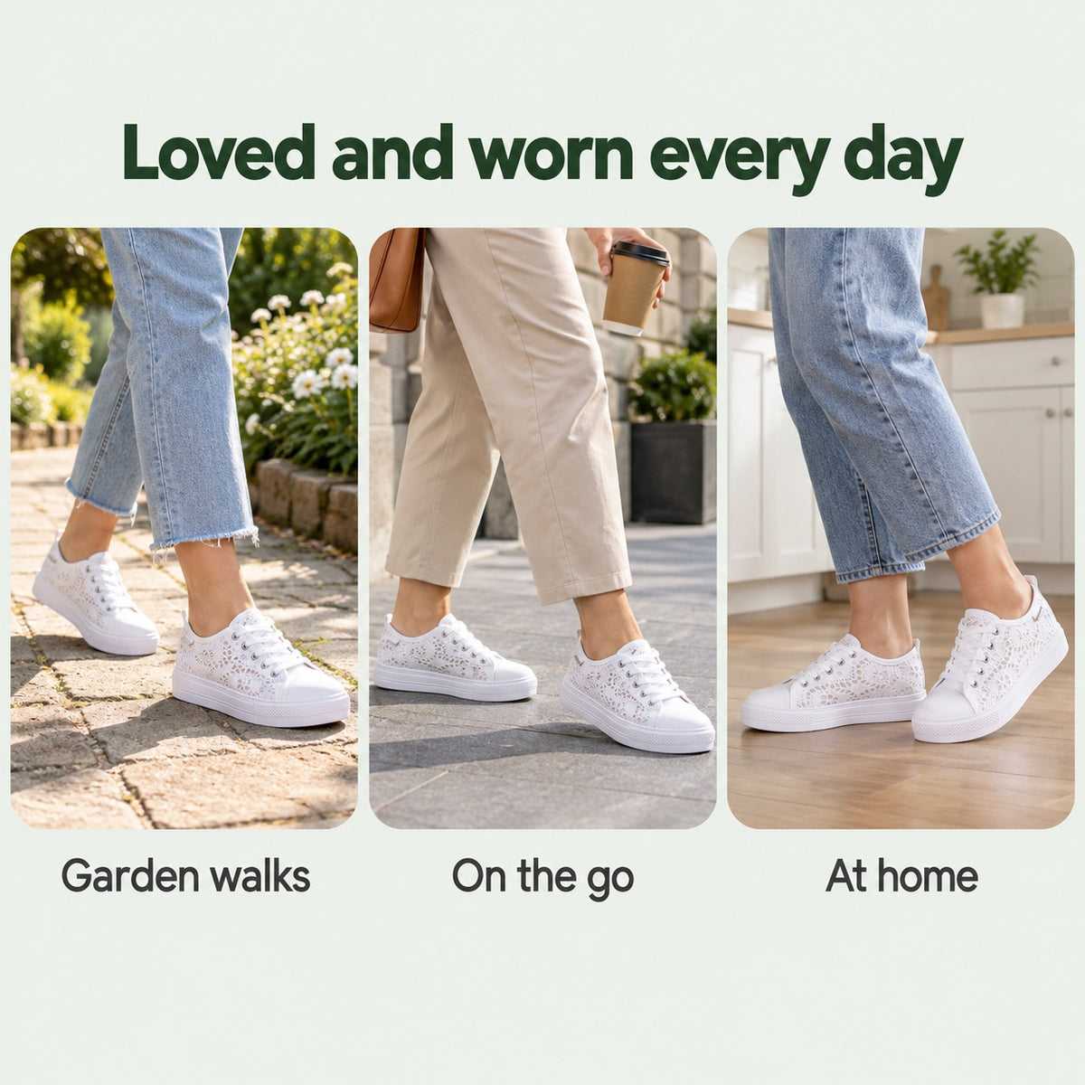 Priscilla – Women's Arch Support Sneakers, worn every day