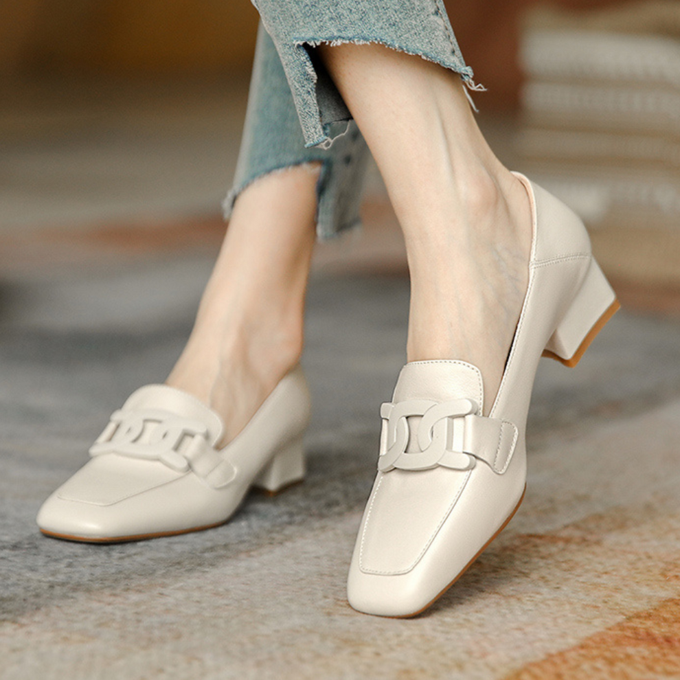 Women's Orthopedic Loafers with Leather Upper and Anti-Impact Sole