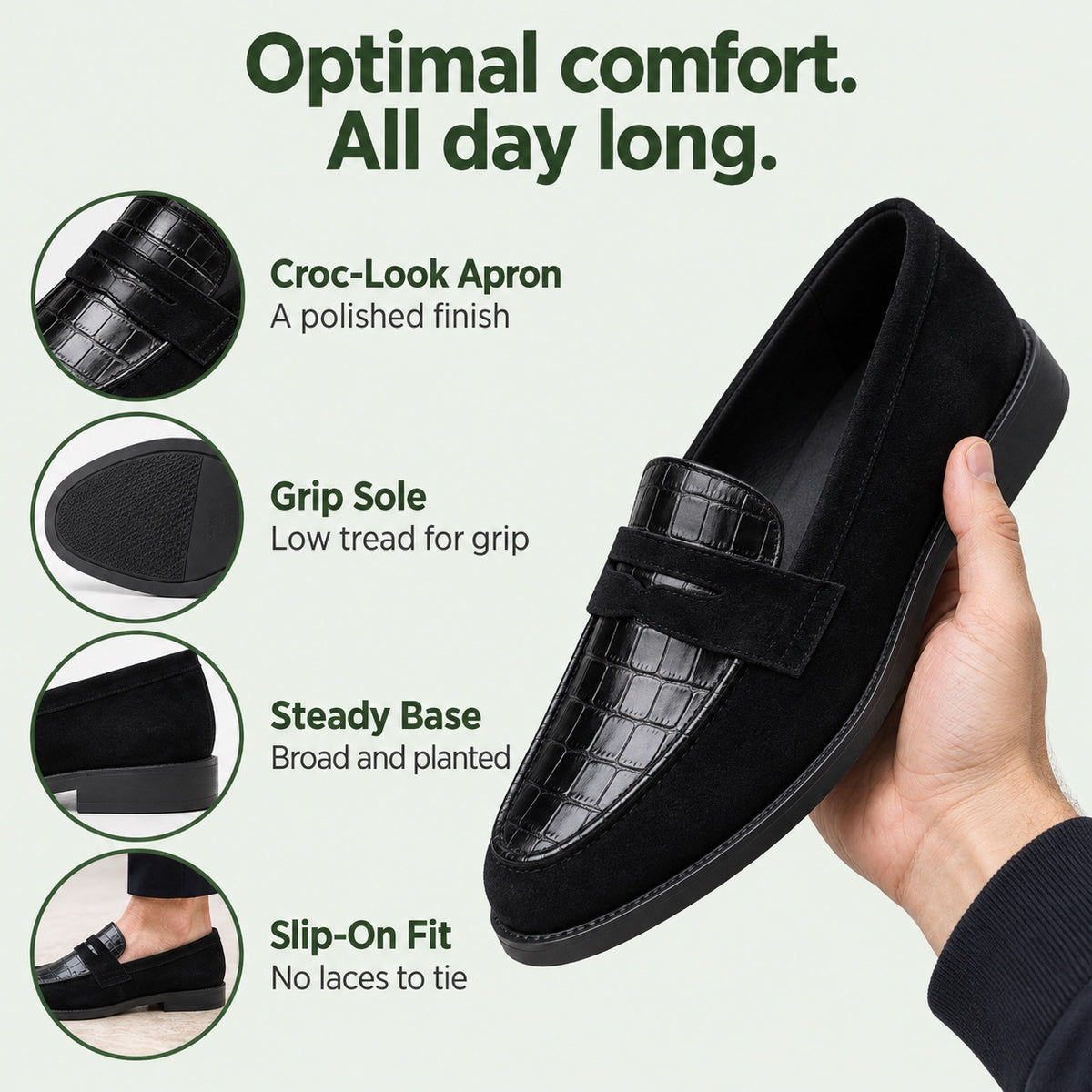 Quinn – Unisex Orthopedic Loafers, features