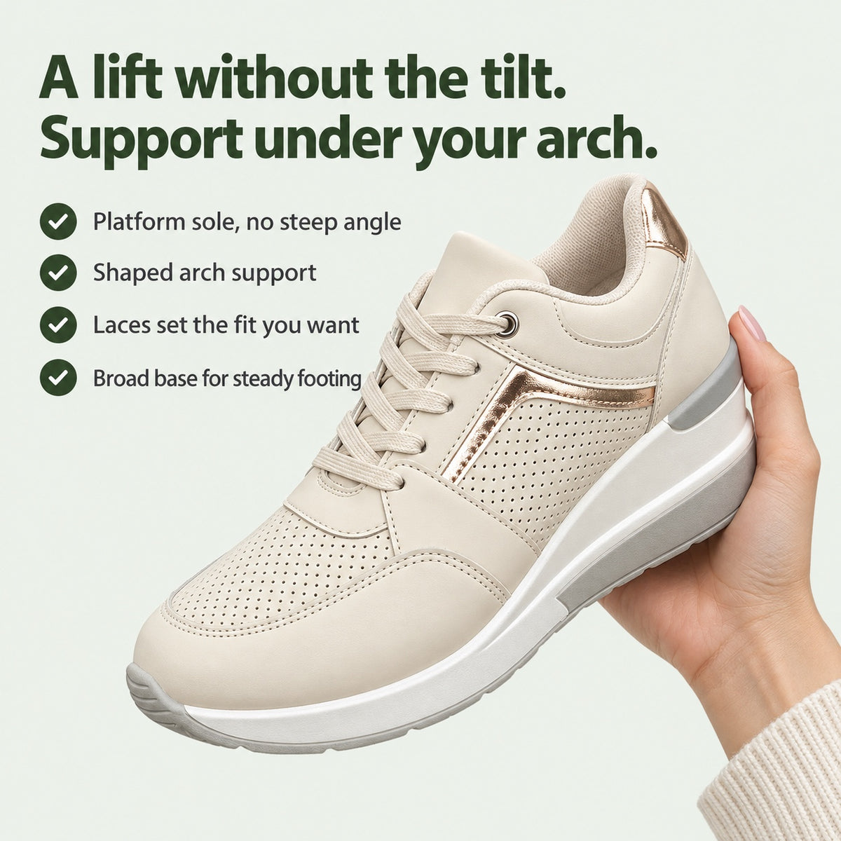 Rebecca – Women's Arch Support Sneakers, key benefits