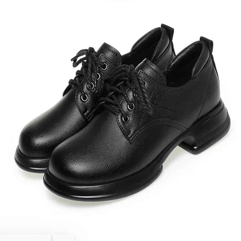 Women's Wide Toe Box Leather Oxford Shoes