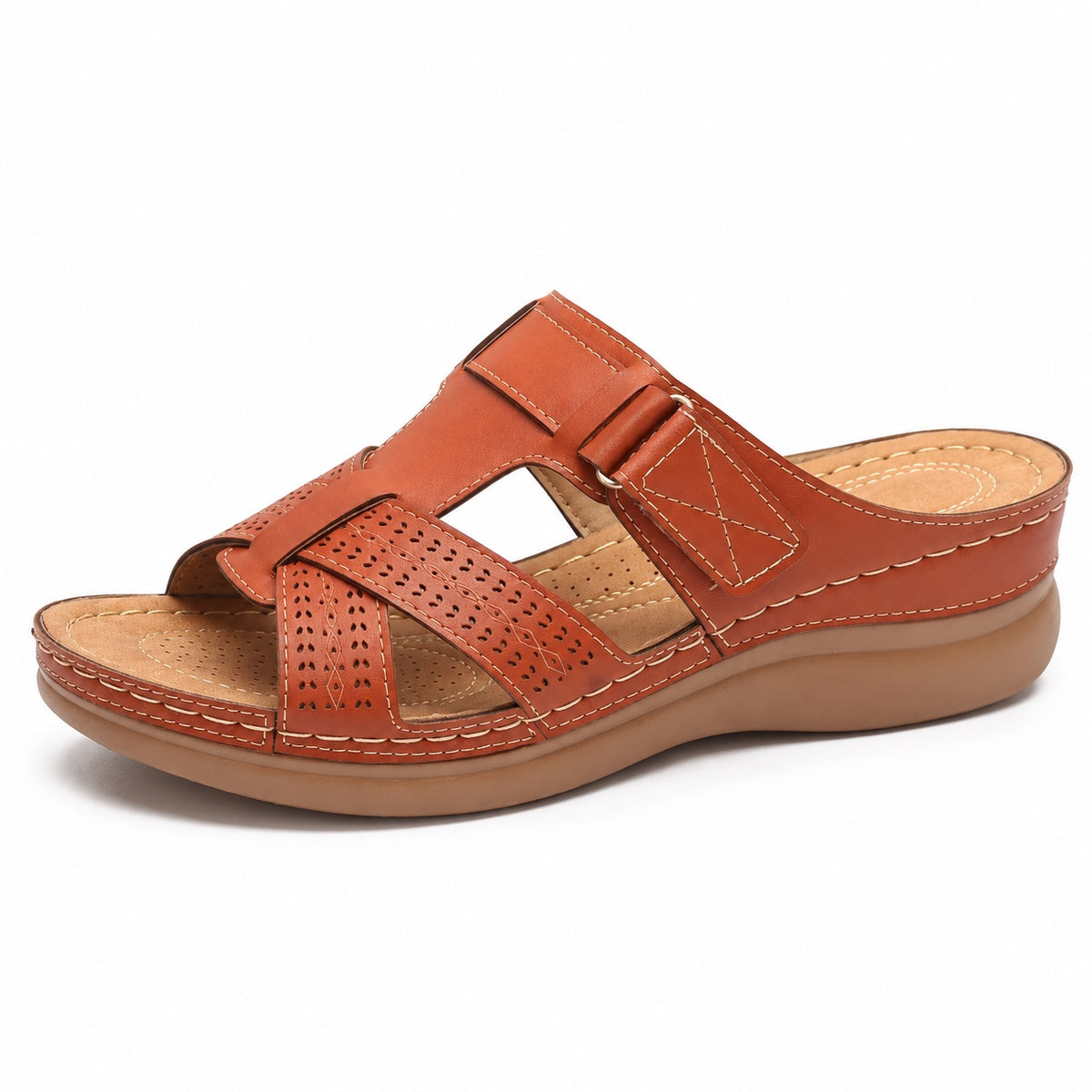 Richards – Unisex Wide Toe Box Sandals in Auburn