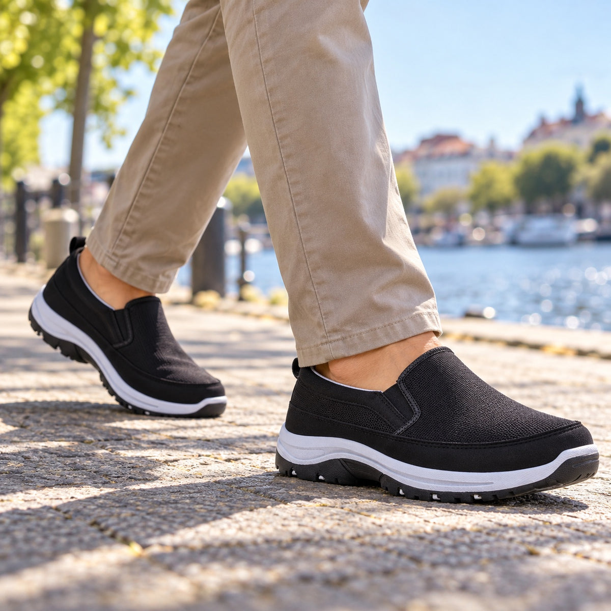Rivera – Unisex Arch Support Shoes, worn on a walk