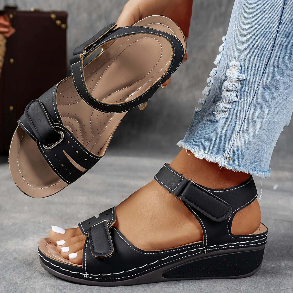 Roberta | Orthopedic Sandals with Adjustable Straps and Wedge Sole