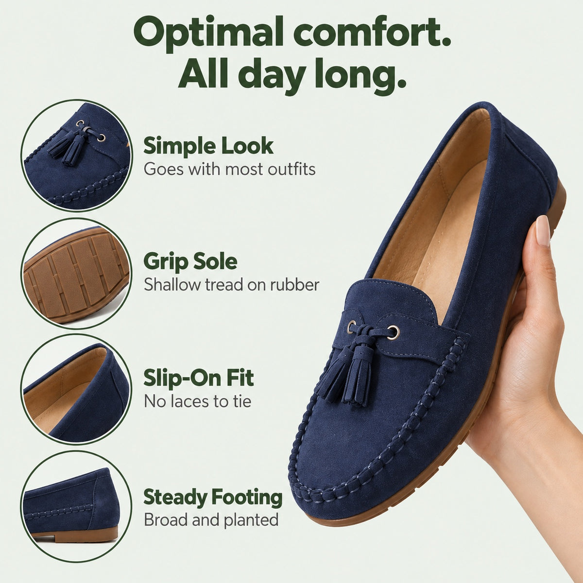 Robertson – Unisex Slip-On Loafers, features