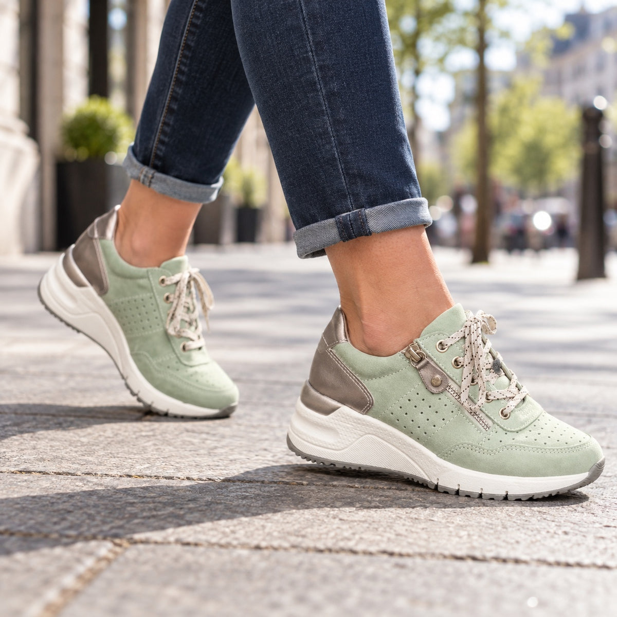 Rosemarie – Women's Orthopedic Sneakers, worn on a walk