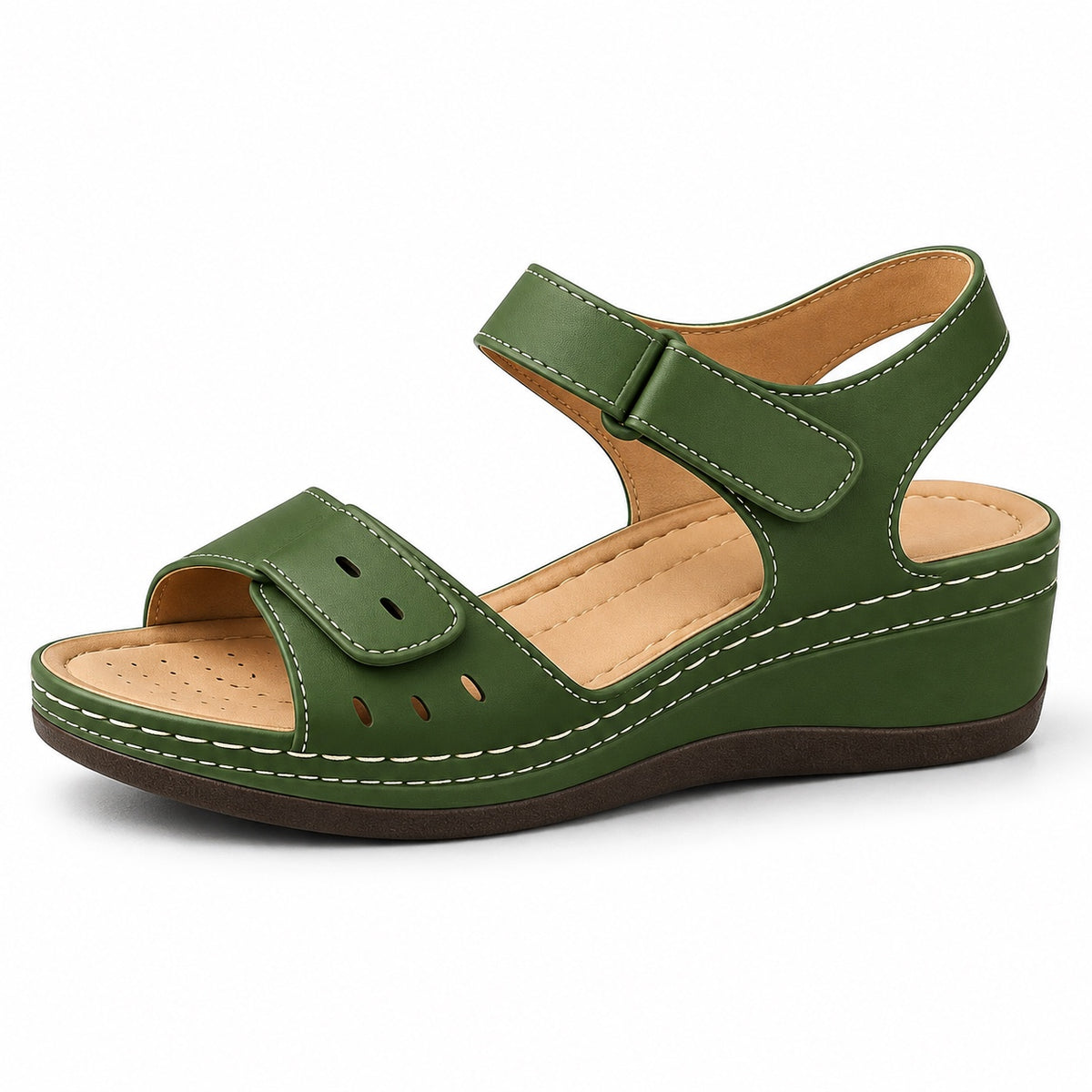 Roxanne – Women's Wide Toe Box Sandals in Green