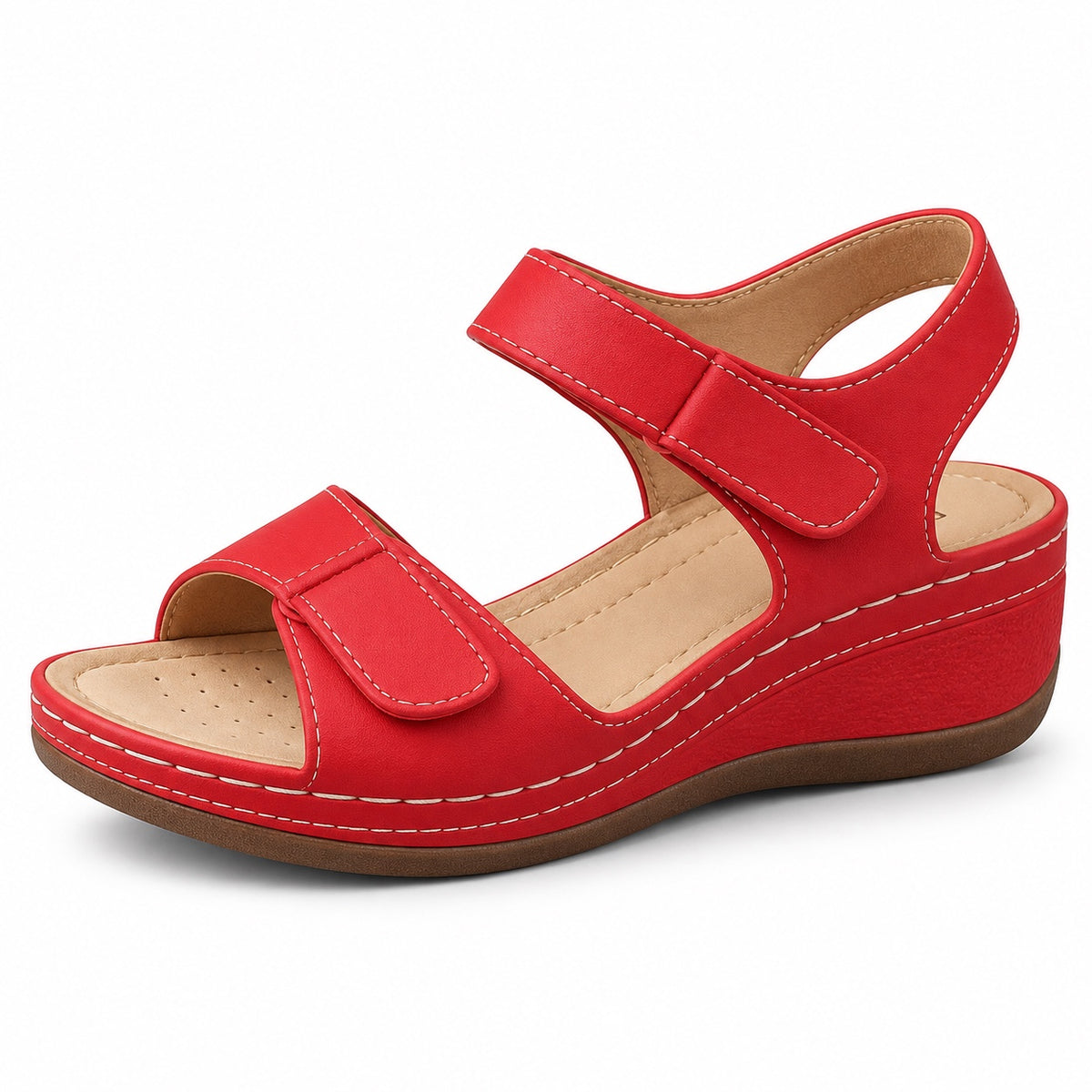Roxanne – Women's Wide Toe Box Sandals in Red