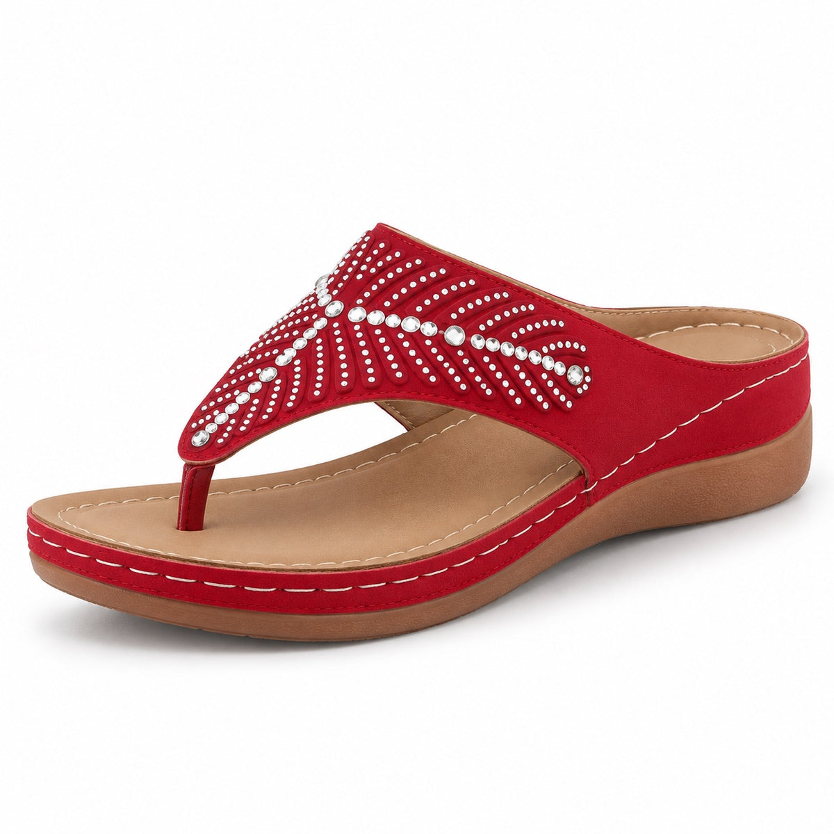 Sharon – Women's Wide Toe Box Sandals in Red