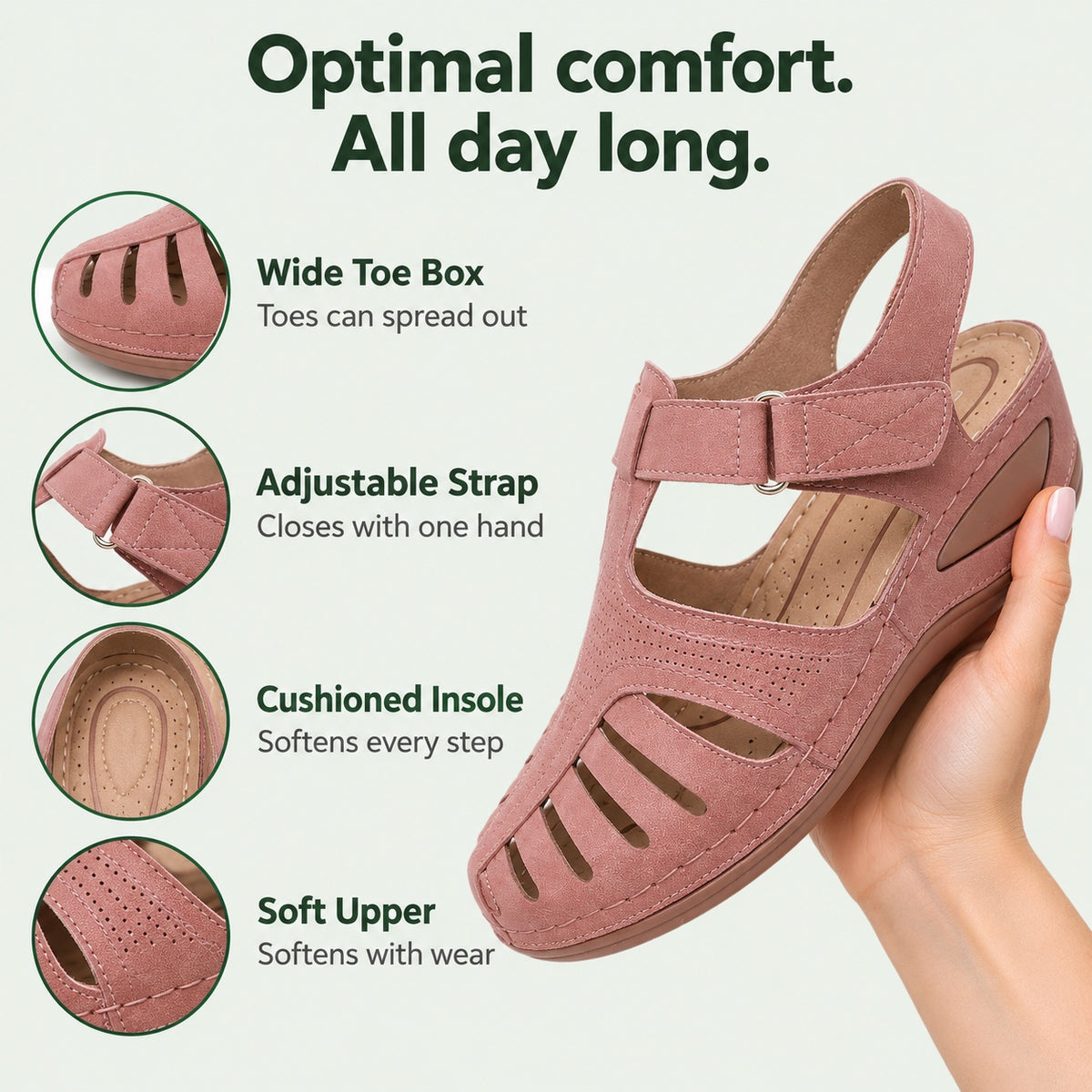 Sheryl – Women's Wide Toe Box Sandals, features