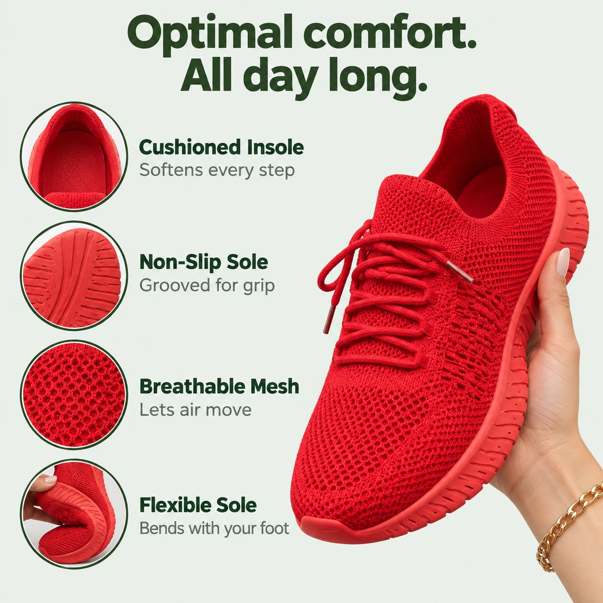 Sims – Unisex Non-Slip Sneakers, features