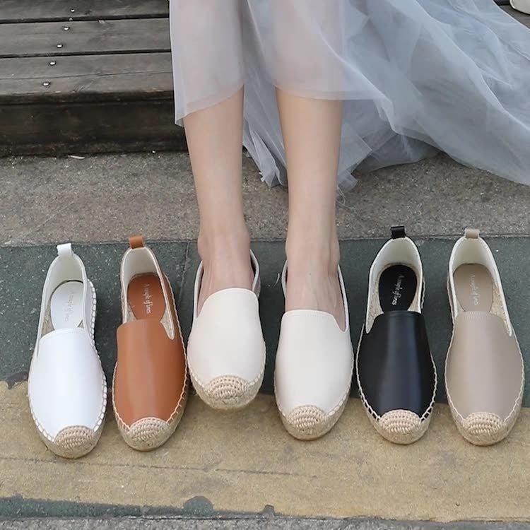 Women's Wide Toe Box Woven Leather Loafers