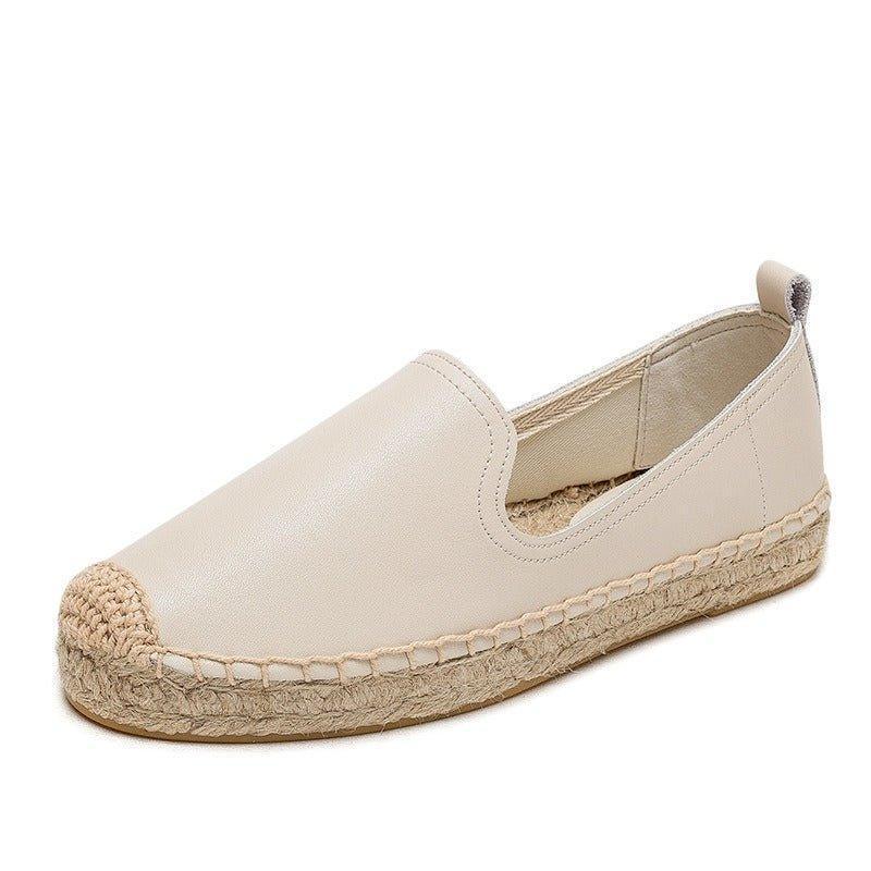 Women's Wide Toe Box Woven Leather Loafers