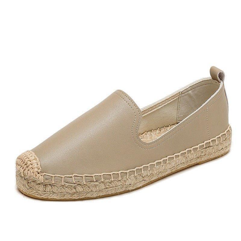 Women's Wide Toe Box Woven Leather Loafers
