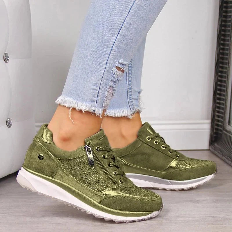 Sneakers For Women | Arch Support Wedge Zipper