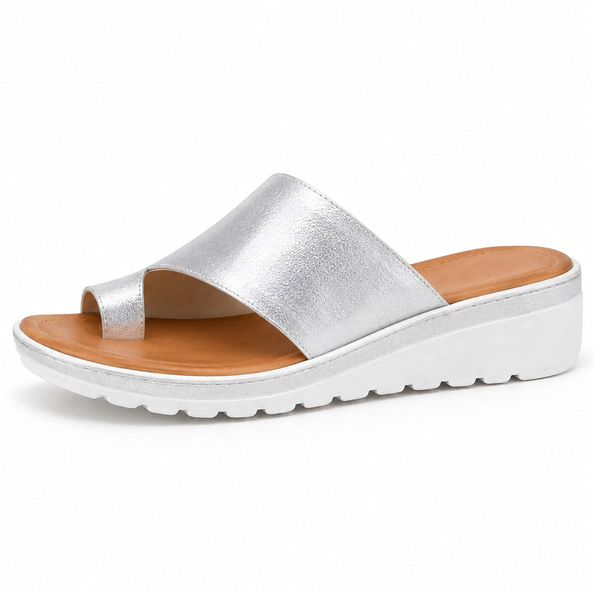 Tasha – Women's Wide Toe Box Sandals in Silver