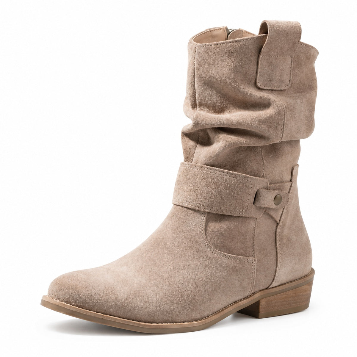Terri – Women's Wide Calf Boots in Beige