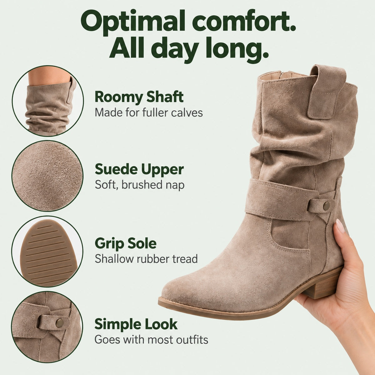 Terri – Women's Wide Calf Boots, features