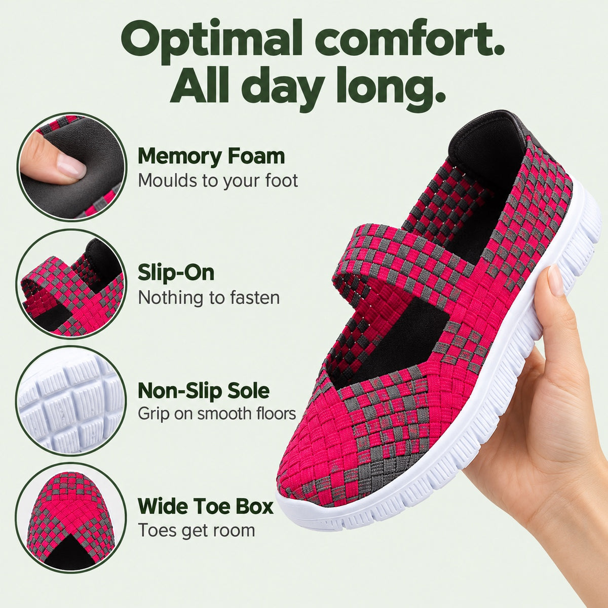 Thompson – Unisex Wide Toe Box Sneakers, features