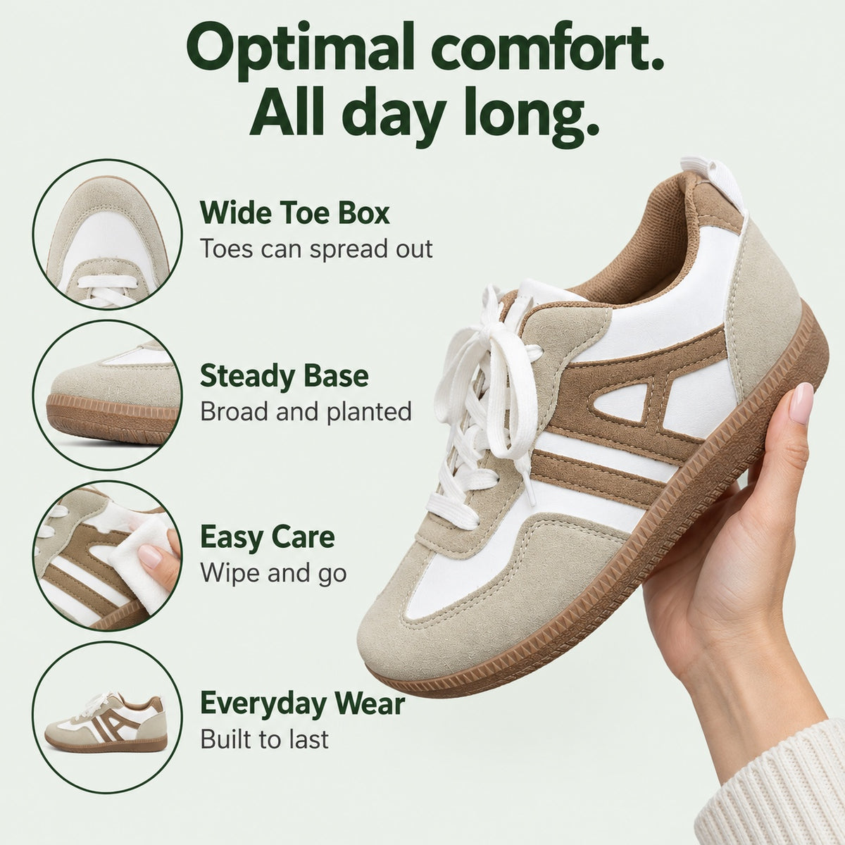 Traci – Women's Wide Toe Box Sneakers, features
