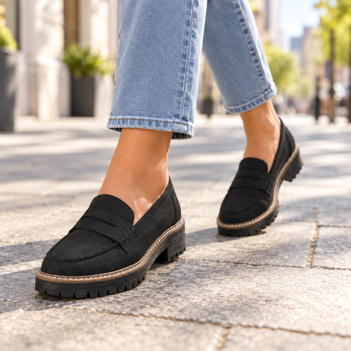 Tucker – Unisex Orthopedic Loafers, worn on a walk