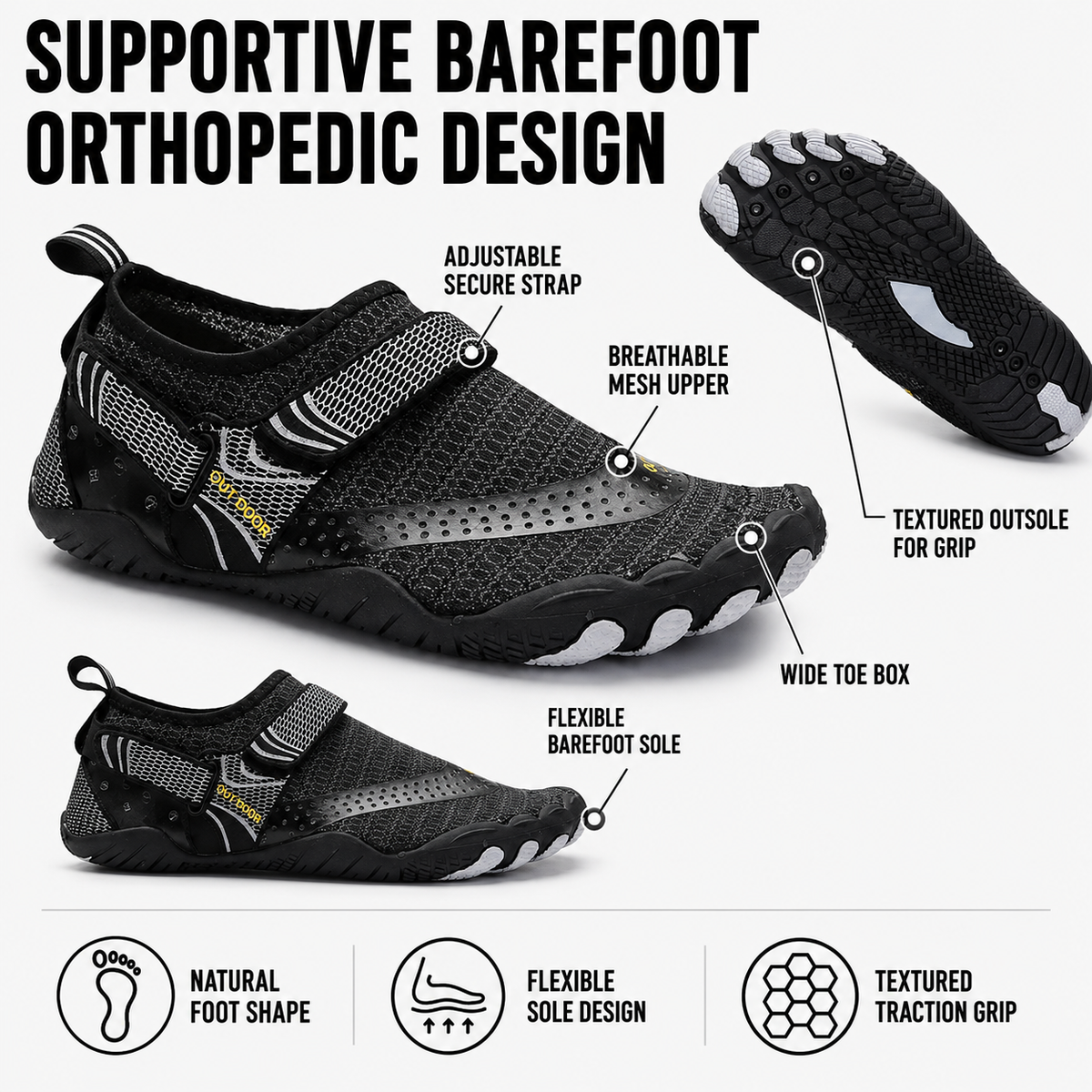 Watkins – Unisex Arch Support Shoes for Flat Feet - photo 3