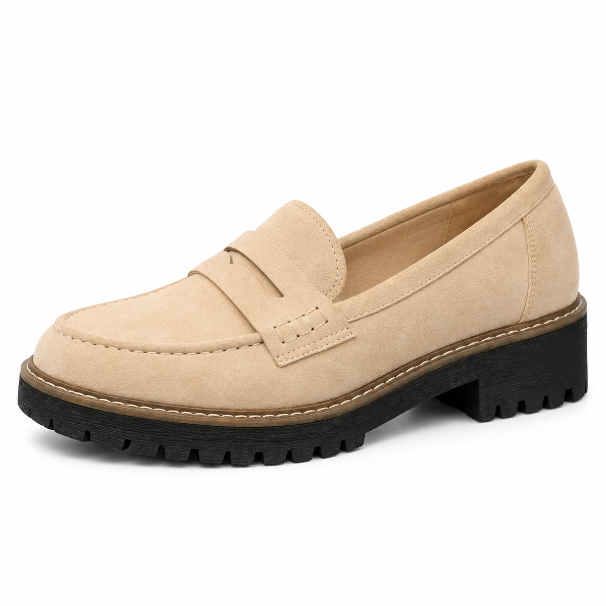 Velma – Women's Slip-On Loafers in Beige