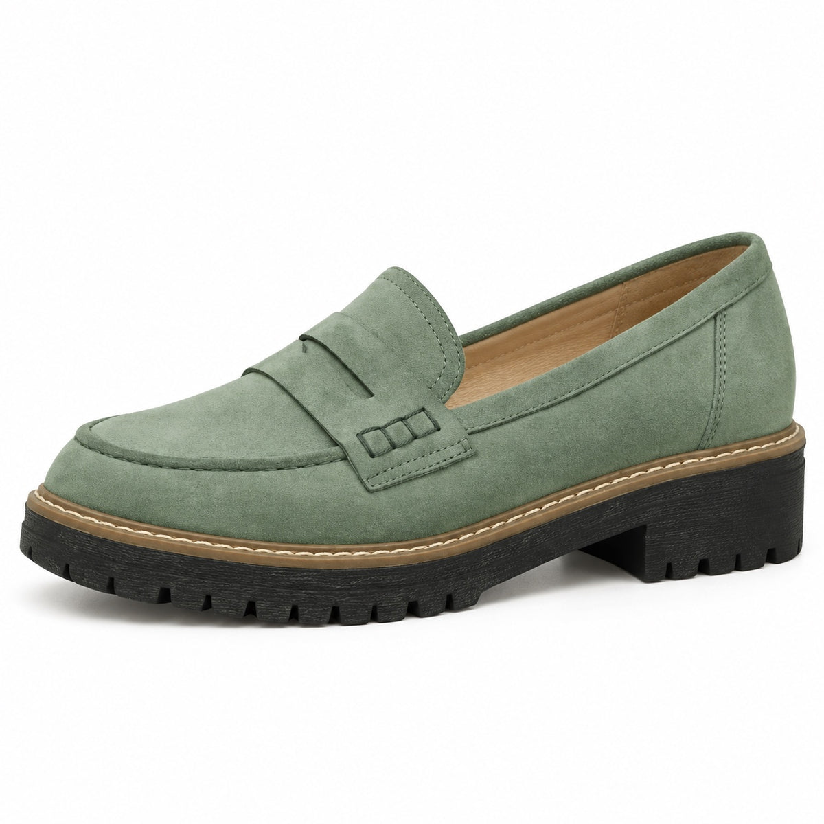 Velma – Women's Slip-On Loafers in Green