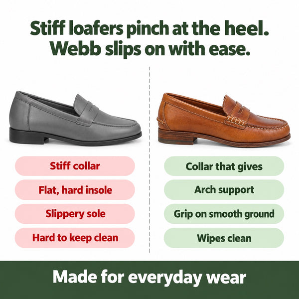 Webb – Unisex Orthopedic Loafers, compared with an ordinary shoe