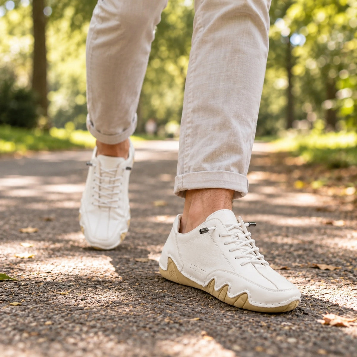 Wendell – Men's Barefoot Shoes, worn on a walk