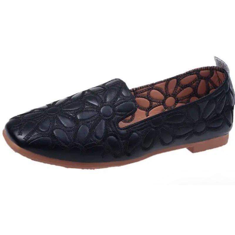 Women's Wide Fit Ballet Flats Embroidered