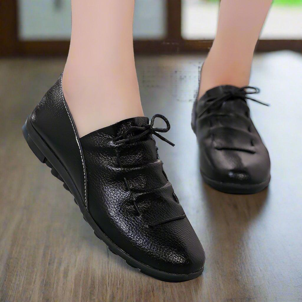Women's Leather Slip On Loafers Wide Fit